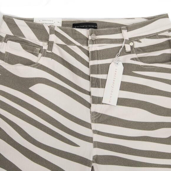 Sanctuary Animal Print Zebra High Rise Straight 90's Jeans Size 31 - Picture 6 of 12